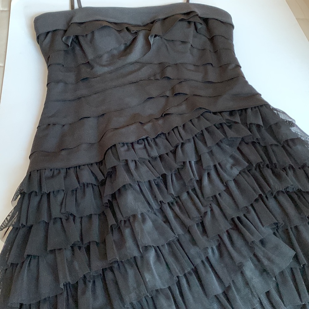London Times Black Tiered Ruffle Dress CC Coco Look